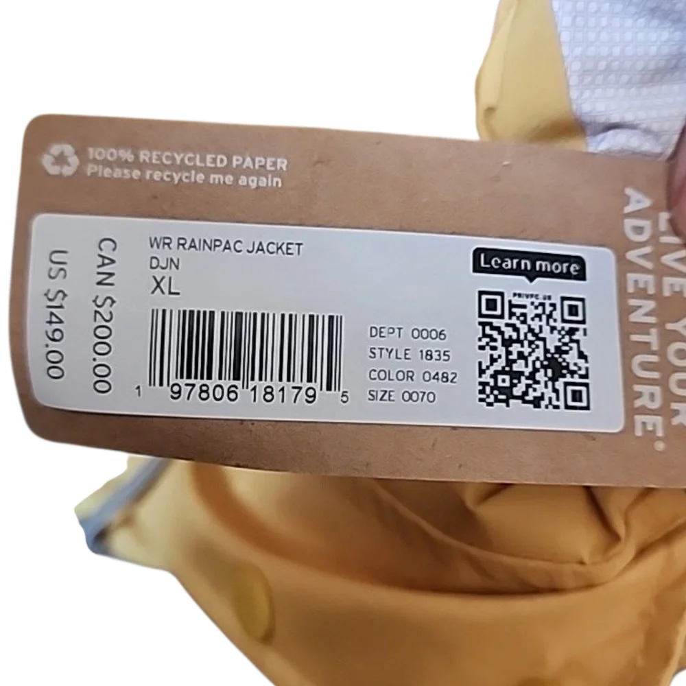 Eddie Bauer Women's RainPac Waterproof Rain Jacke. Xl. NWT - Picture 3 of 7